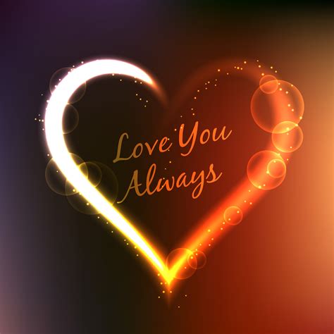 Love You Always Written Inside Heart Vector Design Illustration