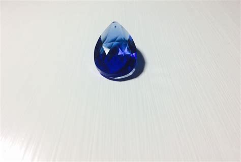 1 Crystal Blue Teardrop 50mm Crystal Blue Teardrop Etsy Crystals