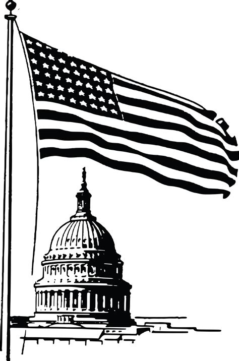 American Flag Black And White Png Free Logo Image