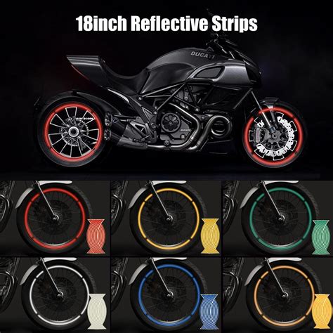 Buy 16pcs Strips Reflective Motocross Bike Motorcycle Wheel Stickers