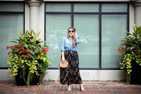 Floral Maxi Skirt Fashion Coffee Beans And Bobby Pins Floral Maxi