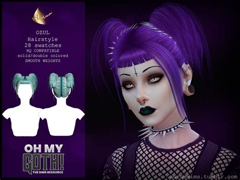The Sims Resource Oh My Goth Ozul Hairstyle