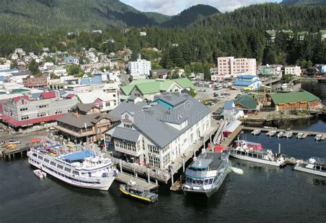 Downtown Waterfront Ketchikan Alaska Editorial Photo Image Of