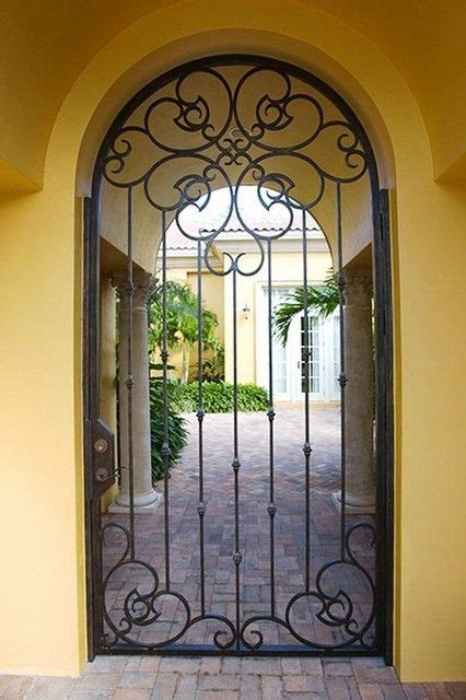 Dream Home Mediterranean Wrought Iron Courtyard Door Metal Entrance