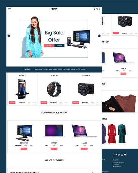 Frica Basic Ecommerce Psd Template Free