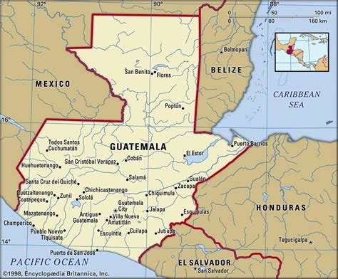 Bản đồ Hành Chính đất Nước Guatemala Guatemala Map Phóng To Năm 2023