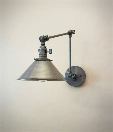 Swinging Adjustable Wall Light Industrial Brass Sconce Etsy