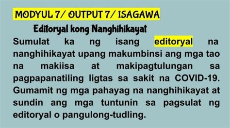 Sumulat Ng Editoryal Na Nanghihikayat Upang Makumbinsi Ang Mga Tao Na