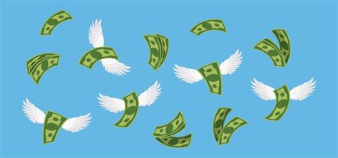 Premium Vector Flying Money Dollar With Wings Money With Wings