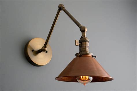 Articulating Copper Wall Sconce Rustic Lighting Swivel Wall Light