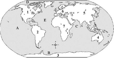 Printable Blank Map Of The Oceans World Not Labeled F