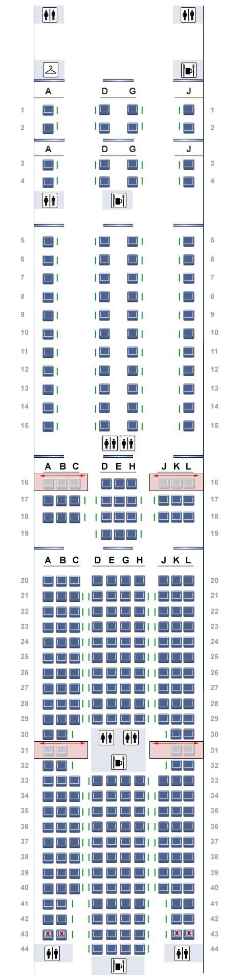 Seat Map For Americans 777 300er Image American Airlines
