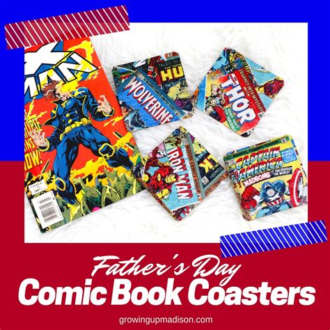 Diy Fathers Day Comic Book Coasters Annmarie John