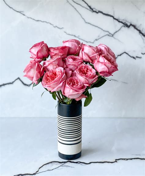 Pink Expression Garden Roses 12 Stems