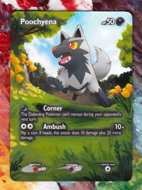 Hand Painted Extended Art Pokemon Card Poochyena Legends