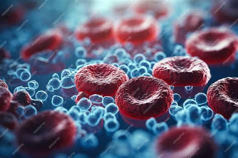 Premium Ai Image Superior Magnified Views Of Human Blood Cells Under