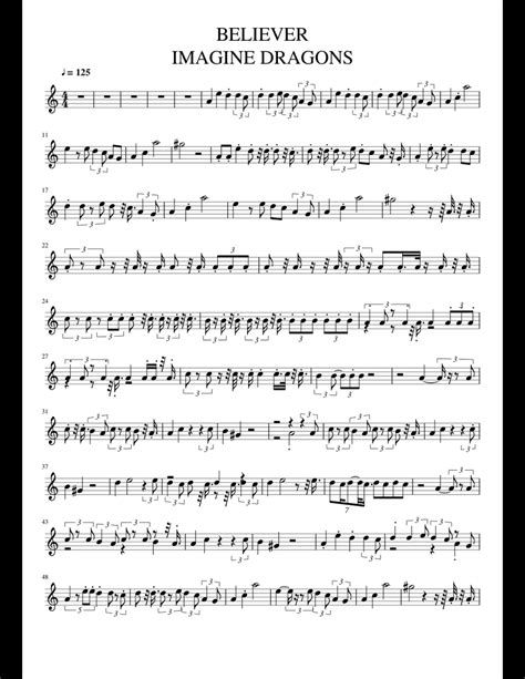 Believer Imagine Dragons Sheet Music For Flute Download Free In Pdf Or Midi