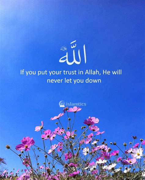 If You Put Your Trust In Allah He Will Never Let You Down Islamtics