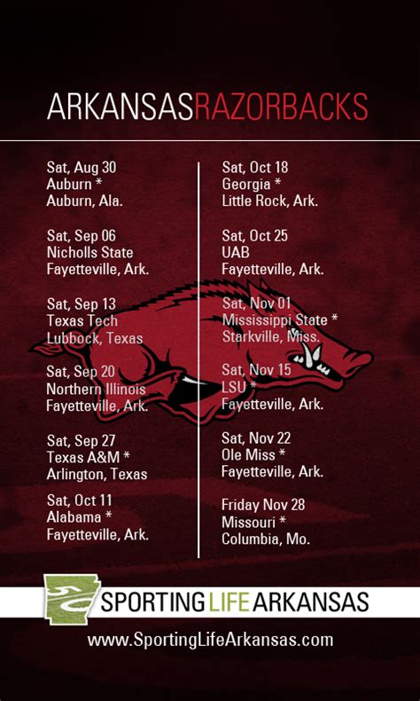 Here's the 2020 lsu football schedule with a full list of the tigers' opponents, game locations, with game times, tv channels coming as they're announced. 2014 Arkansas Razorback Football Schedule Wallpaper