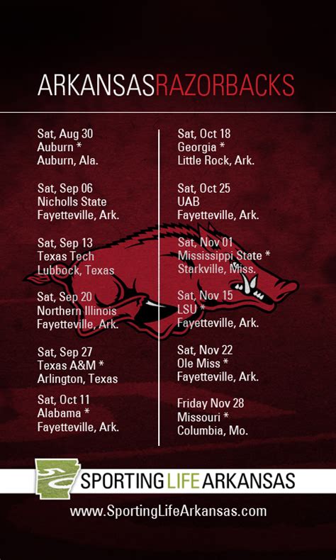 This will be the first year that will not have a game played in little rock at war memorial stadium. 2014 Arkansas Razorback Football Schedule Wallpaper