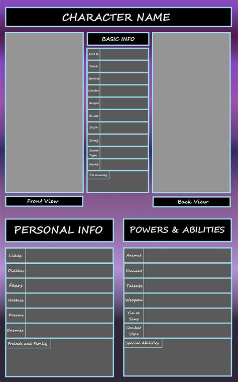 Character Sheet Free To Use By Twistedwytch On Deviantart