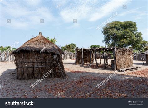 Traditional African Village With Housed And Wooden Fence In Namibia