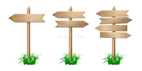 Set Of Wooden Signpost Stock Vector Illustration Of Empty 112200062