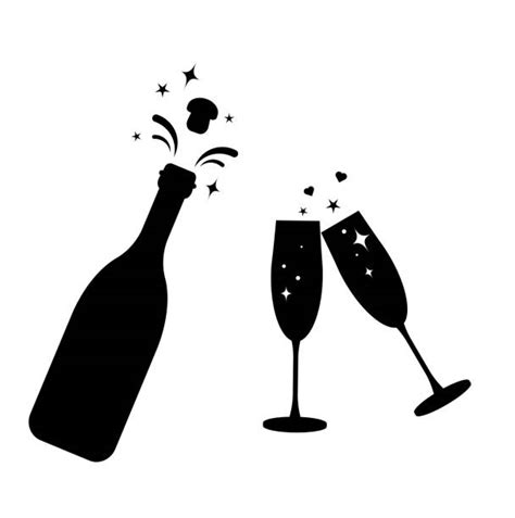 Champagne Bottle Silhouettes Illustrations Royalty Free Vector