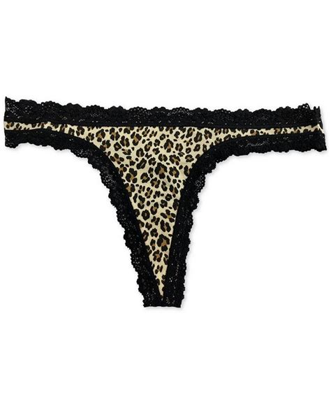 jenni women s lace trim leopard print thong underwear created for macy s and reviews bras