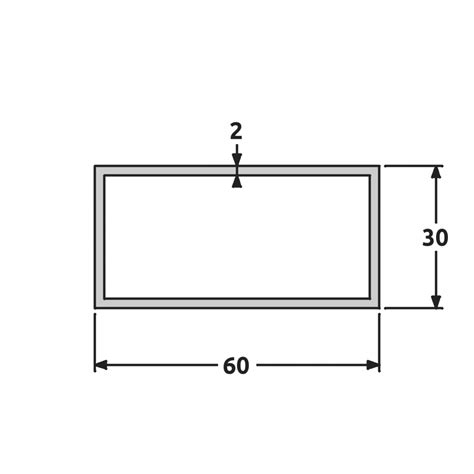Poteau rectangulaire en acier pour fixation d´un panneau routier. Tube rectangulaire 60 x 30 x 2 mm - Alu Pour Tous