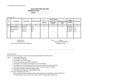 Buku Inventaris Aset Desa Pdf