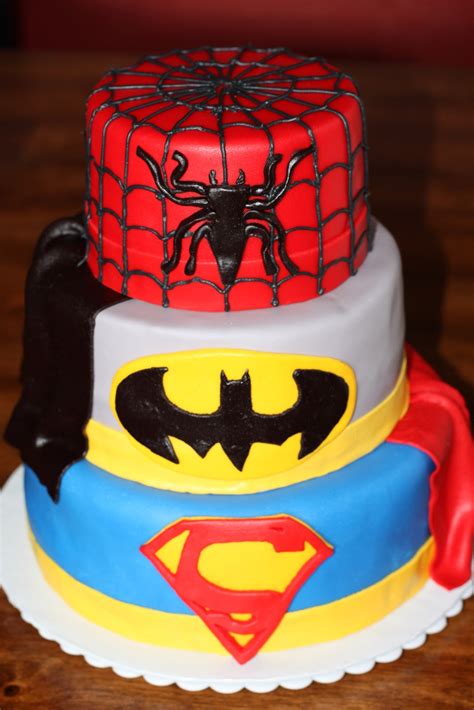 Spiderman Batman Superman Cake Aria Art