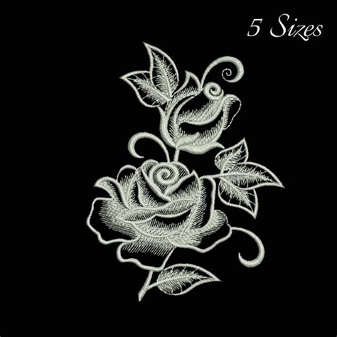 Rose Embroidery Machine Design Flowers Designs Bloom Digital Etsy