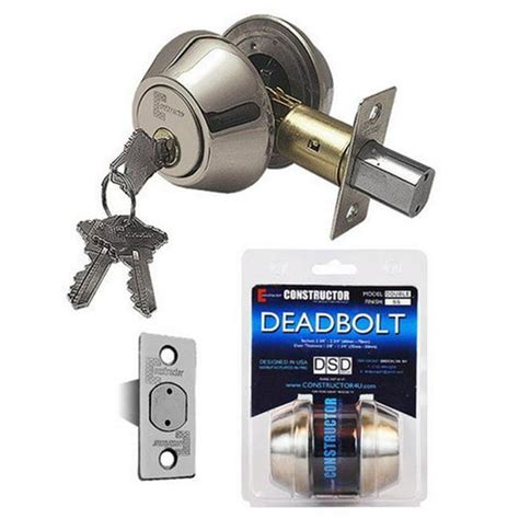 Constructor Deadbolt Door Lock Set With Double Cylinder Satin Nickel