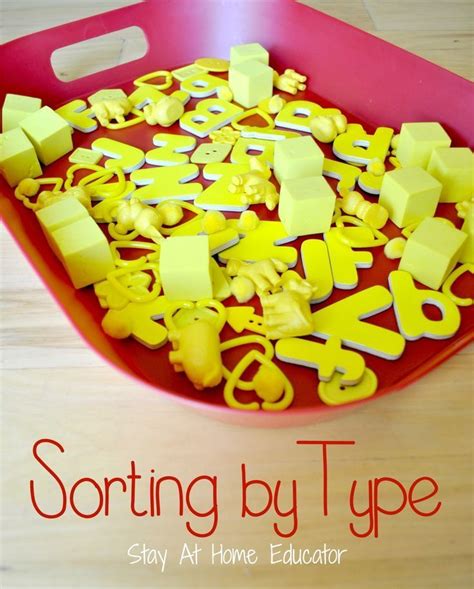 Preschool Sorting By Type Stay At Home Educator Math Activities