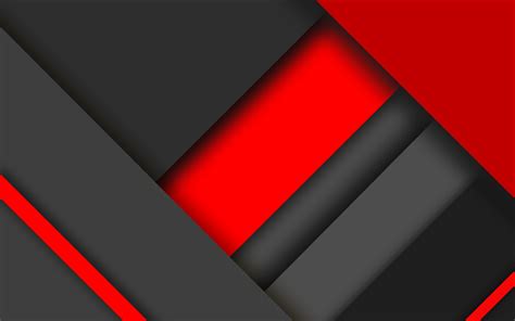 Download Wallpapers 4k Material Design Red And Black Colorful Lines