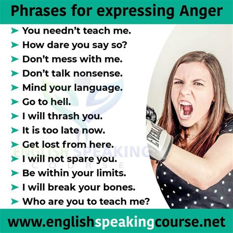How To Show Anger In English English Phrases