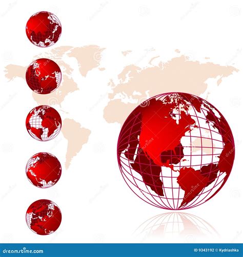 World Map 3d Globe Series Stock Vector Illustration Of Cartography