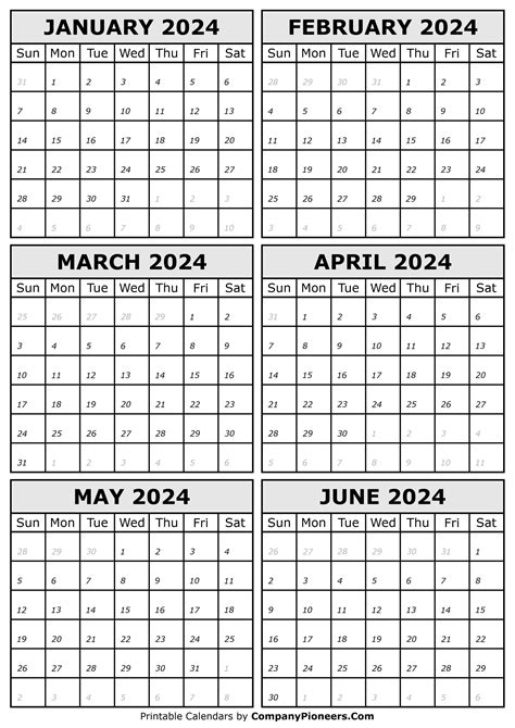 January To June 2023 Calendar 1st Half Yearly Calendarkart Printable