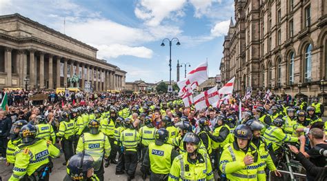 hope vs hate dramatic pictures of edl march in liverpool city centre liverpool echo