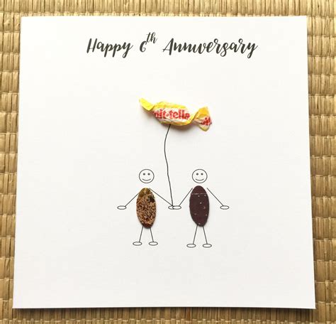 6th Wedding Anniversary Card Sugar Anniversary Card Candy Etsy