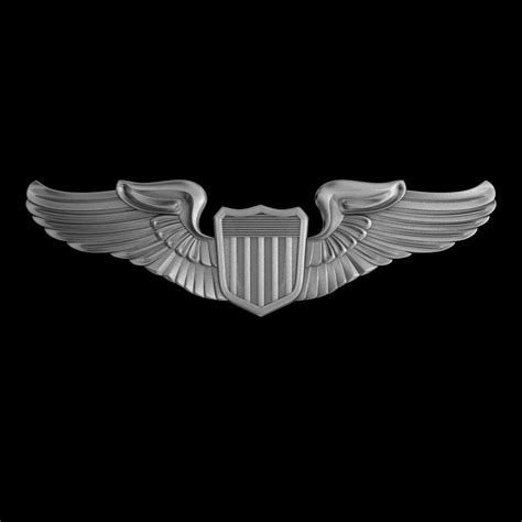 Us Army Air Force Pilot Wings Badge 3d Model Cgtrader