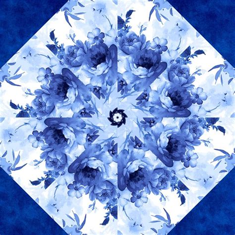 Blue Fleur Pre Cut Kaleidoscope Kit Pre Cut Kaleidoscope Quilting