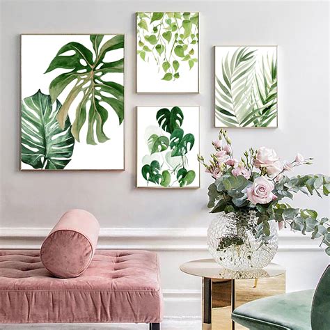 Watercolor Greenery Art Set Printable Download Tropical Etsy