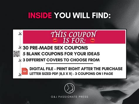 Spicy Sex Coupons For Her Sexy And Naughty Vouchers Printable Sex Coupon Book With
