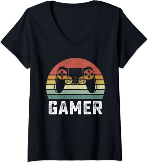 Womens Retro Gamer Shirt Gamer Ts Funny Video Gamer