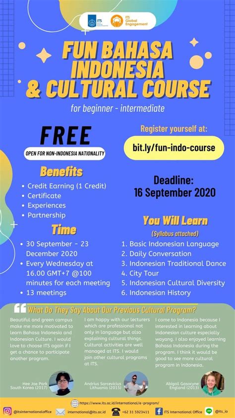 Free E Program At Its Fun Bahasa Indonesia And Culture Course Fbicc