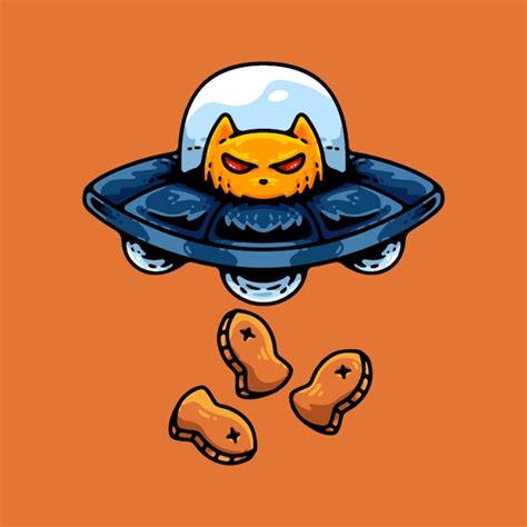 Premium Vector Alien Cat Illustration Character