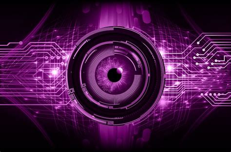 Premium Vector Purple Eye Cyber Circuit Future Technology Concept