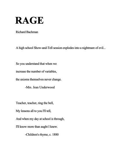 Rage Stephen King PDF